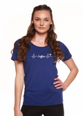 Heartbeat Coffee Printed Women's Bamboo/Cotton Short Sleeve Scoop Neck T-Shirt