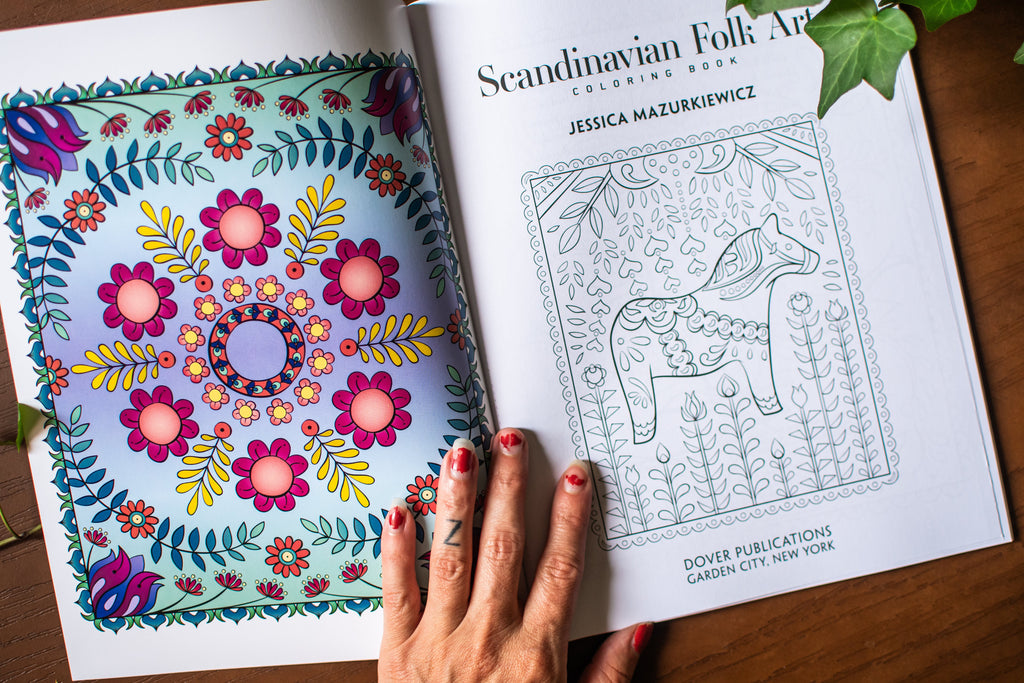 Creative Haven Scandinavian Folk Art Coloring Book (Adult Coloring Books: World & Travel)